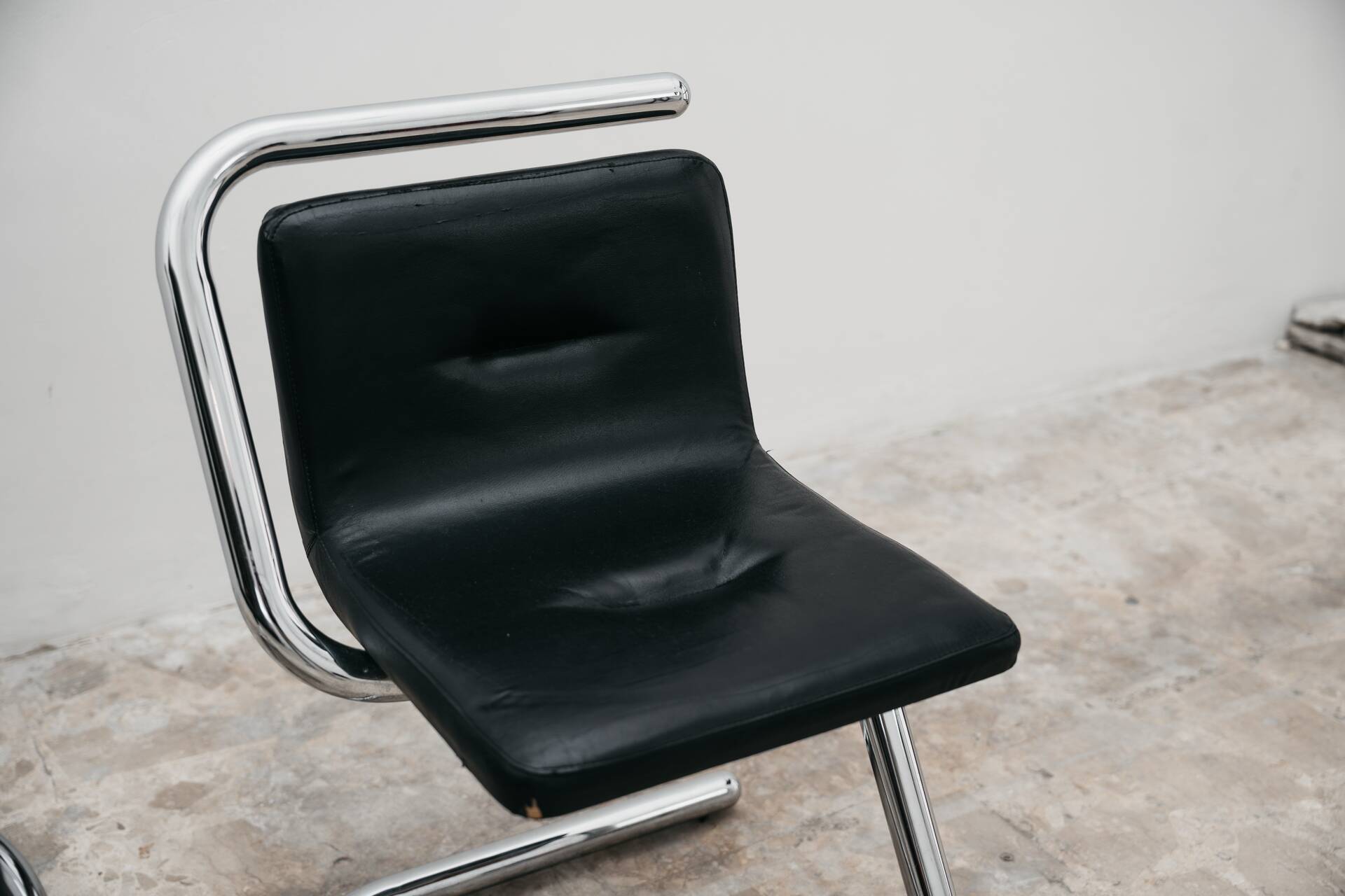 Luigi Bardini Coppia Di Poltroncine Design Anni ‘70 Chrome Tubular