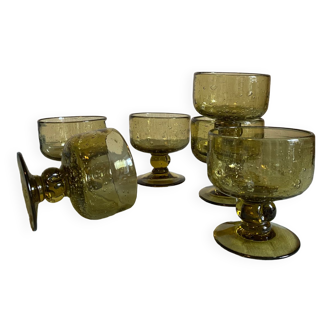 Set of 6 blown glass glasses