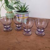 Set of 4 small purple glasses