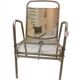 Vintage armchair in ribbed fabric and chrome steel from the 1940s France