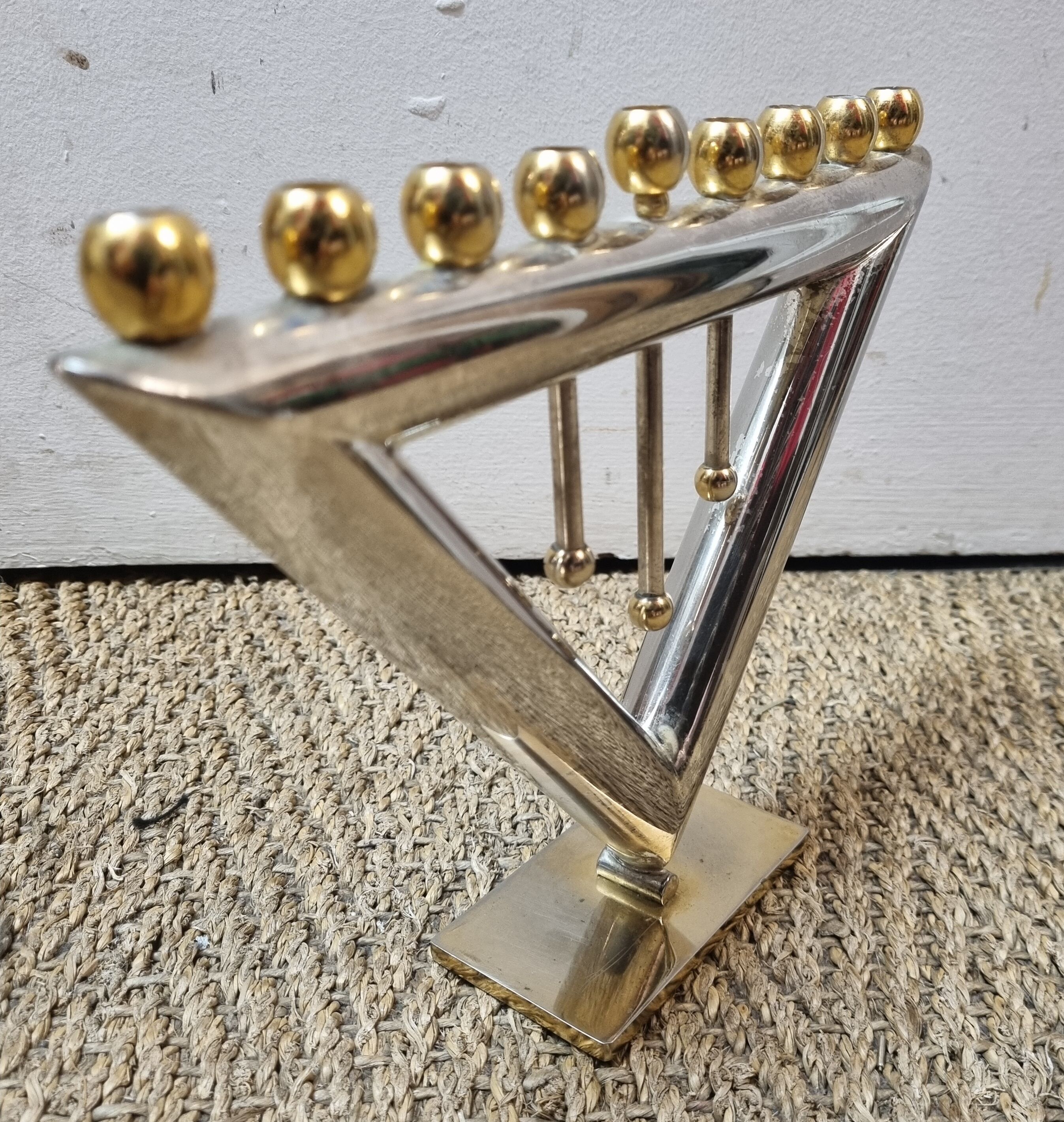 Menorah or hanukkah, 9-branched candlestick