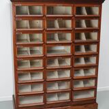 Vintage Dutch Oak / Mahogany Haberdashery Shop Cabinet, 1930s
