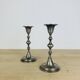 Pair of vintage silver-plated metal candlesticks