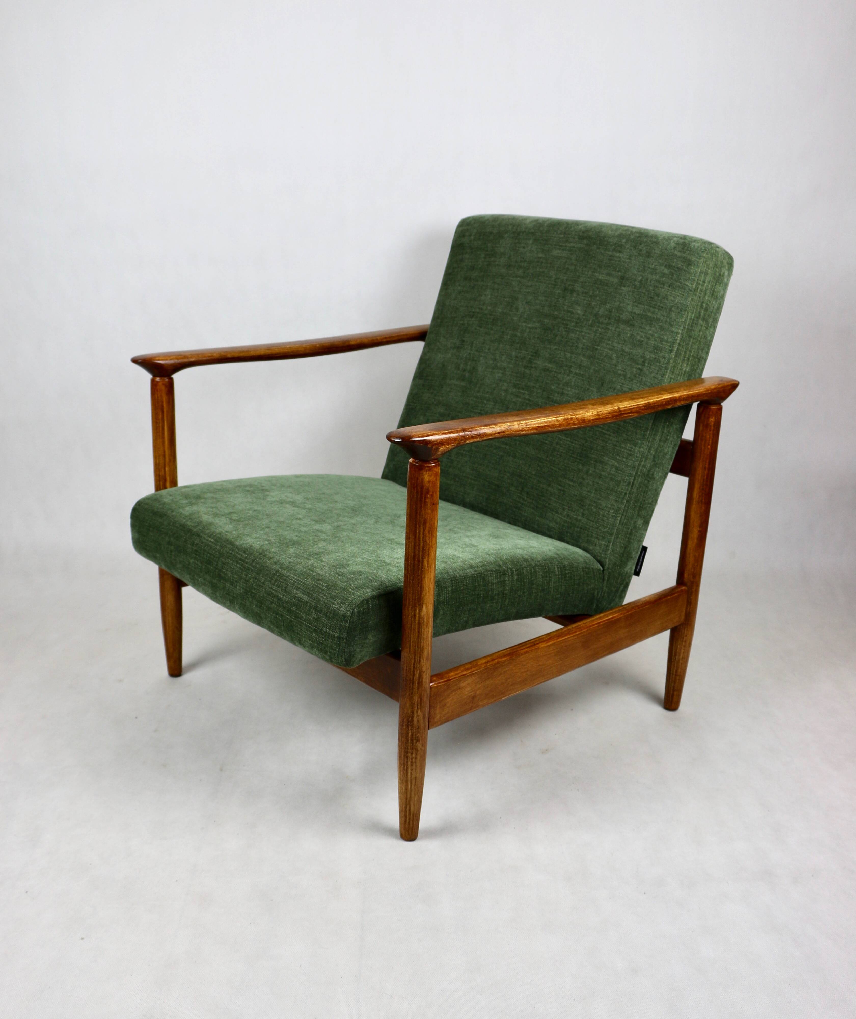 Green Olive GFM-142 Armchair attributed to Edmund Homa, 1970s