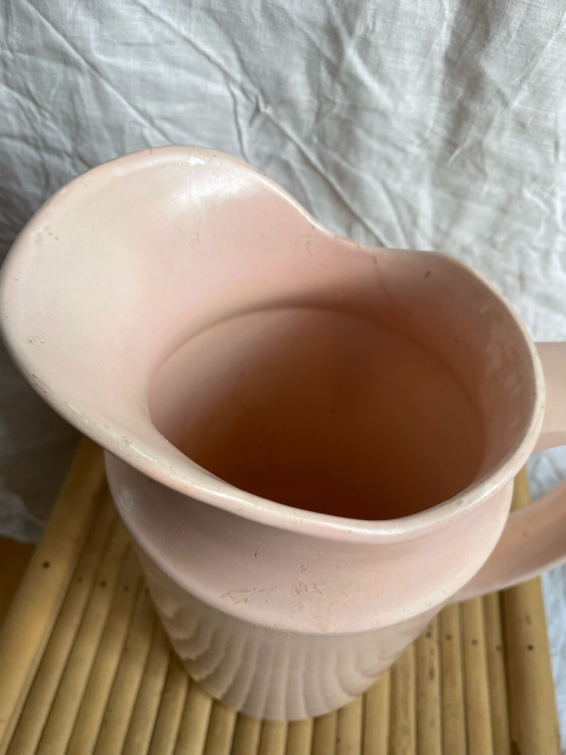 St Amand pink earthenware pitcher