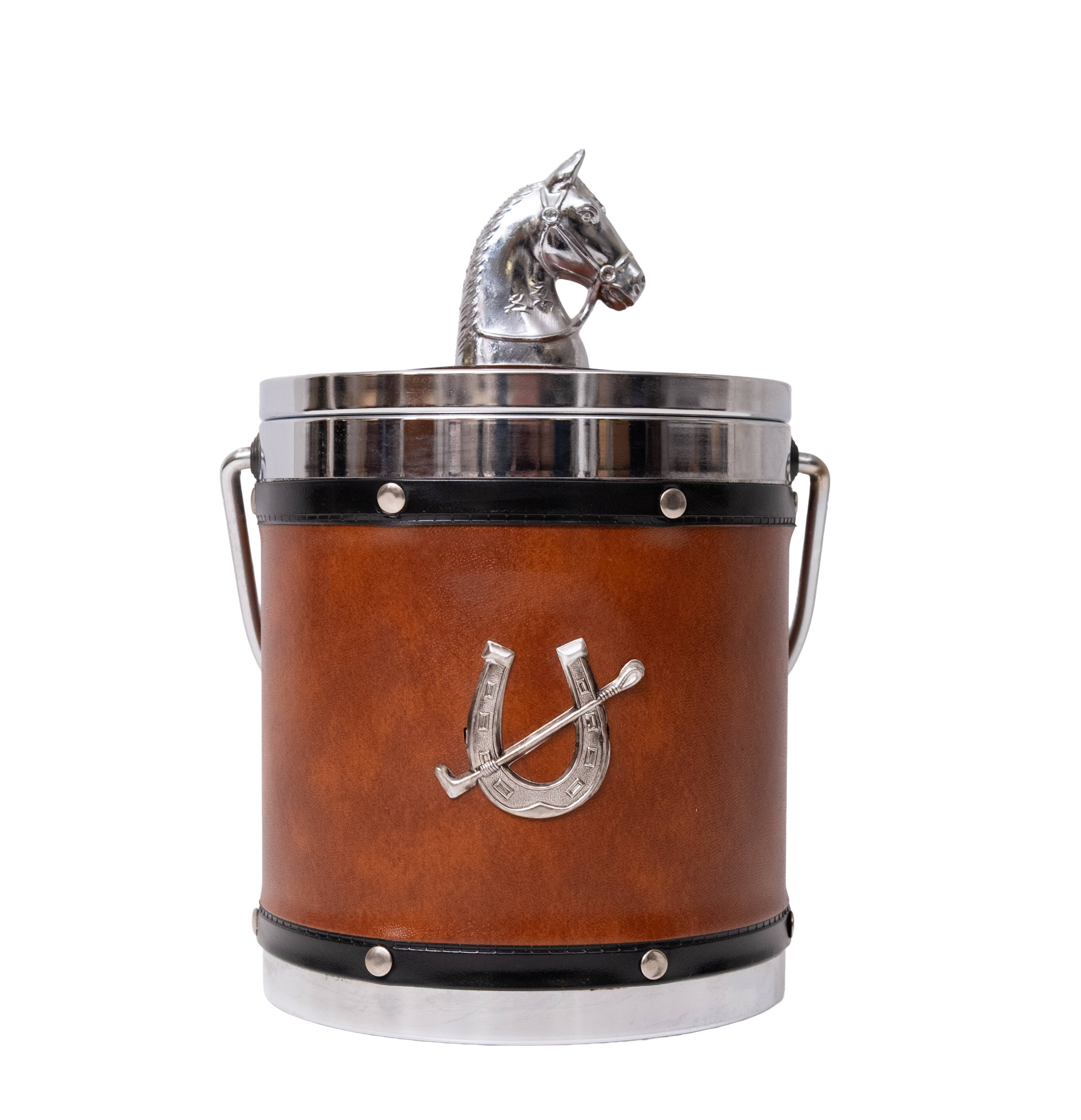 Horse Ice Bucket Equestrian 1970's Retro