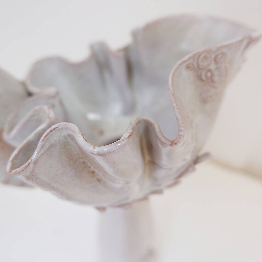 Ceramic sculpture of a female face - flower vase decoration