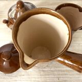 Fat lava ceramic teapot and milk jug from the 70s