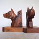 Wooden dog bookends