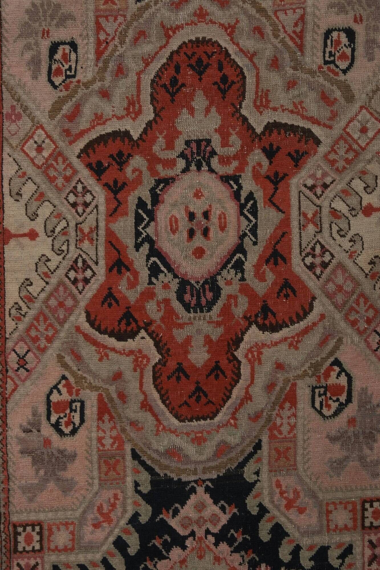 Vintage Turkish hallway rug 107x558 cm