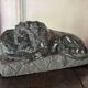 Green serpentine marble sculpture, the Lion of Lucerne after Bertel Thorvaldsen around 1880.