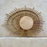 Miroir en rotin 1960