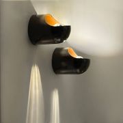 Pair of Brown Gedy Wall Lamps by Makio Hasuike 1970s Italian Design NOS
