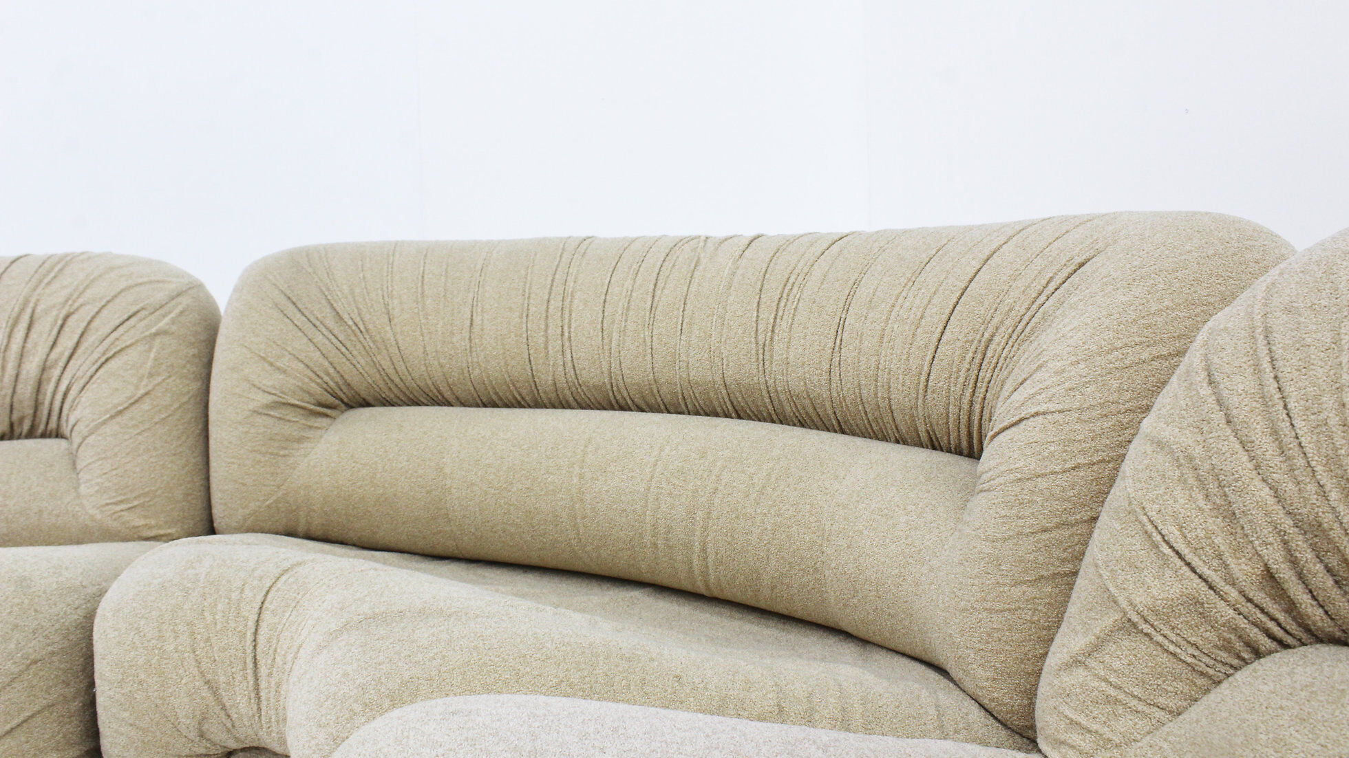 Canapé modulaire incurvé italien vintage des années 1970, ensemble de 5