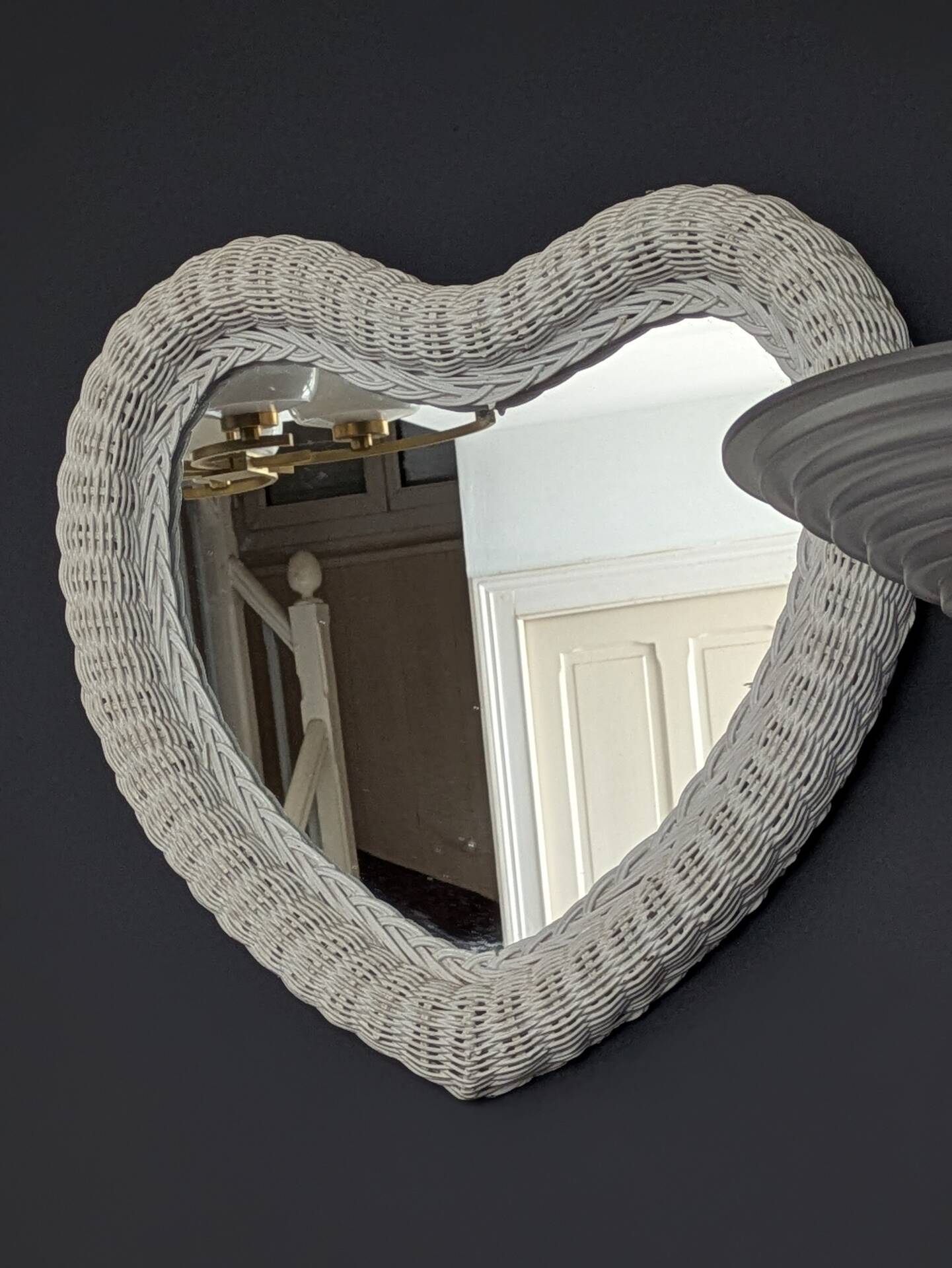 Vintage 80s rattan mirror