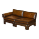 Sigurd Ressell for Vatne Mobler Leather Sofa Hardwood Art Deco