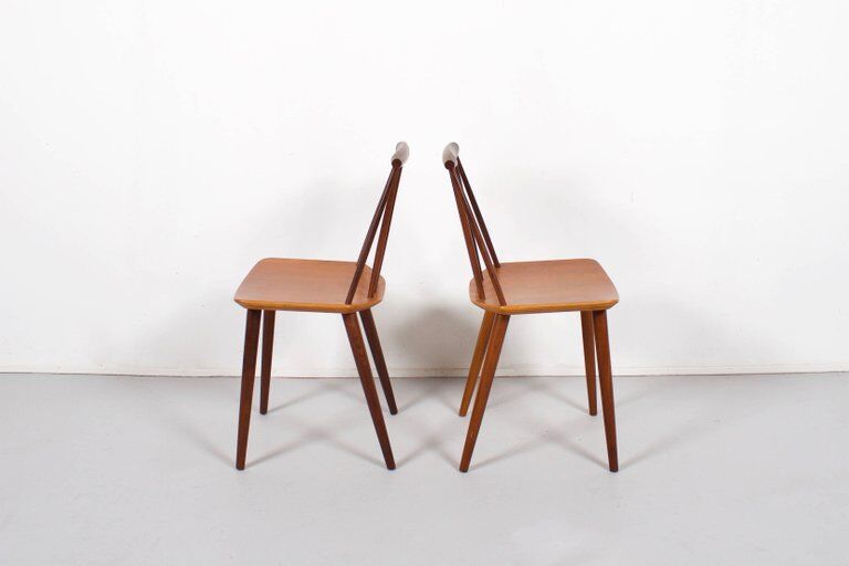 Pair of chairs in teak Folke Palsson d77 by FDB Møbelfabrik Folke Palsson