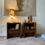 2 Scandinavian bedside tables in dark wood