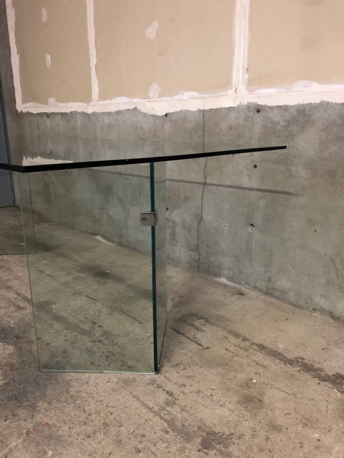 Post modern tempered glass table circa 1980