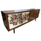 Wall panel, modernist ceramic signed Sinclair (from Hendrickx), 1950/60