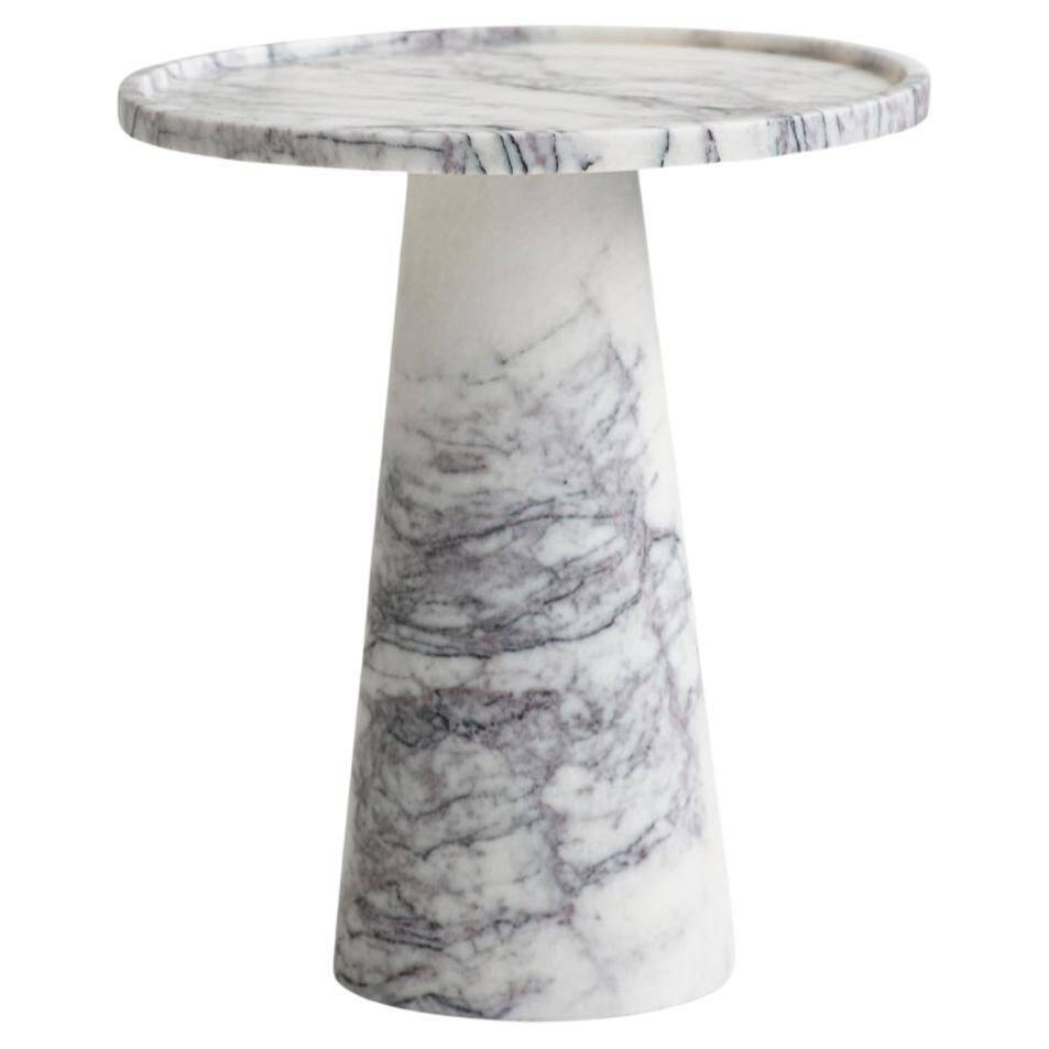 Lilas white marble cone side table