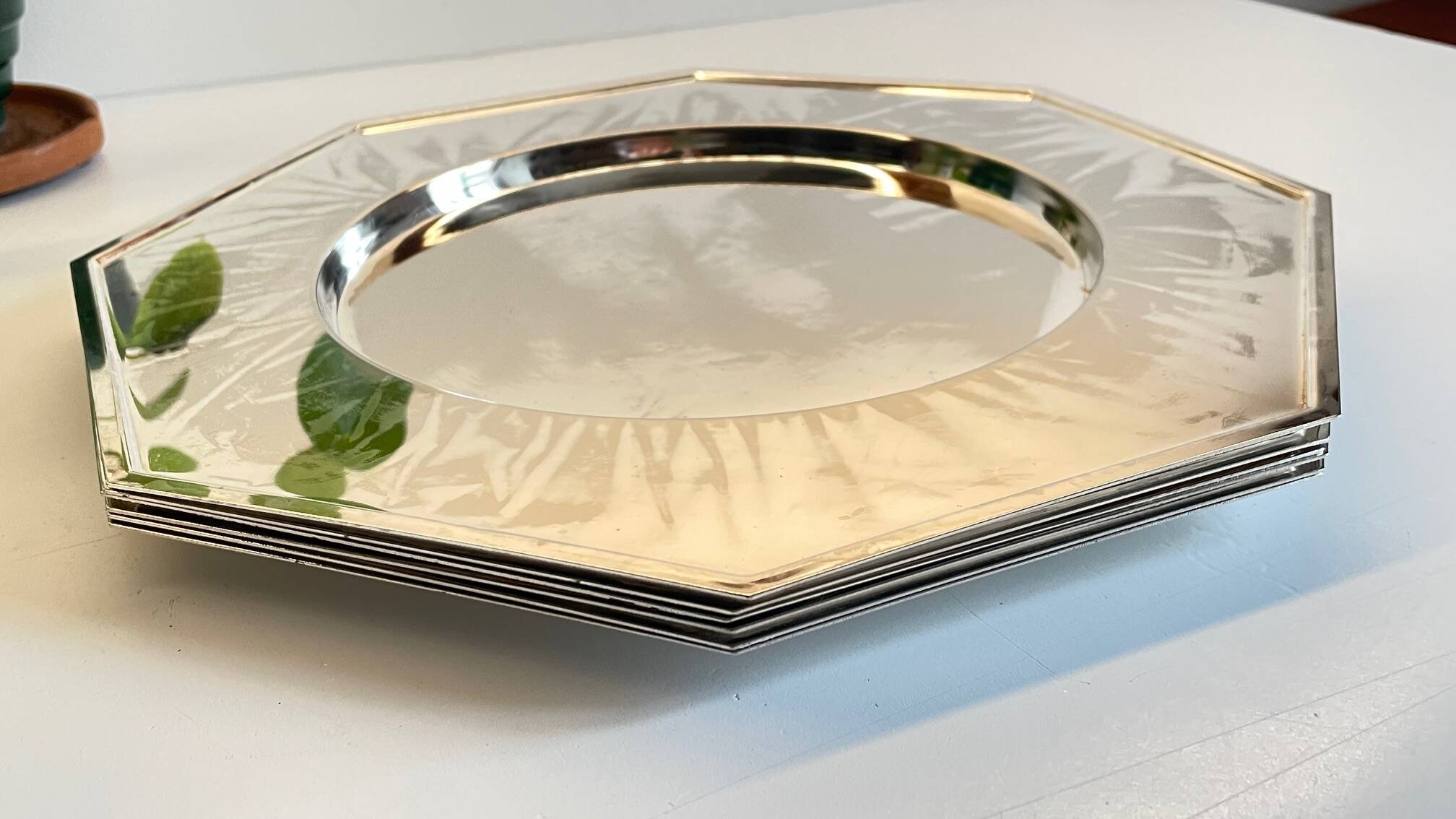 6 Vintage Silver-Plated Metal Plates and Dishes