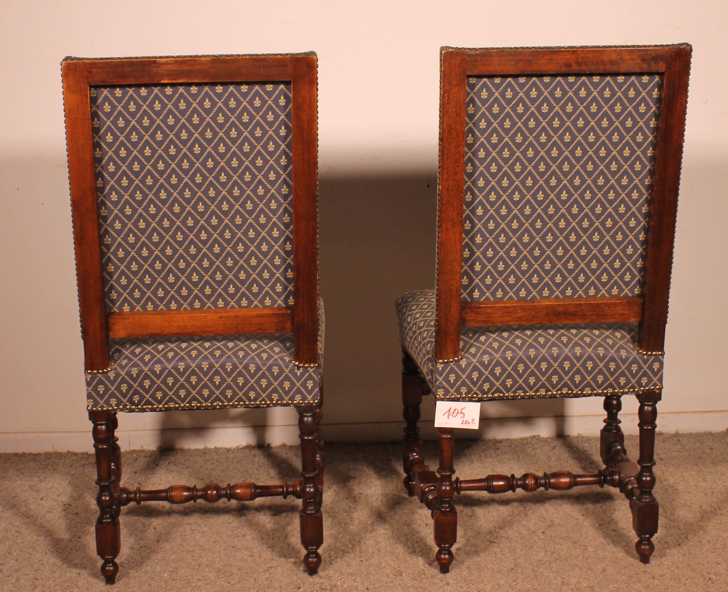 Two Louis XIII Walnut Chairs