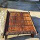 Coffee table elephant saddle in metal and copper wood