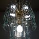 Brass chandelier and beveled glass, Italian manufacturing