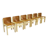 Ibisco cognac leather dining room chairs , set of 6