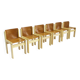 Ibisco cognac leather dining room chairs , set of 6