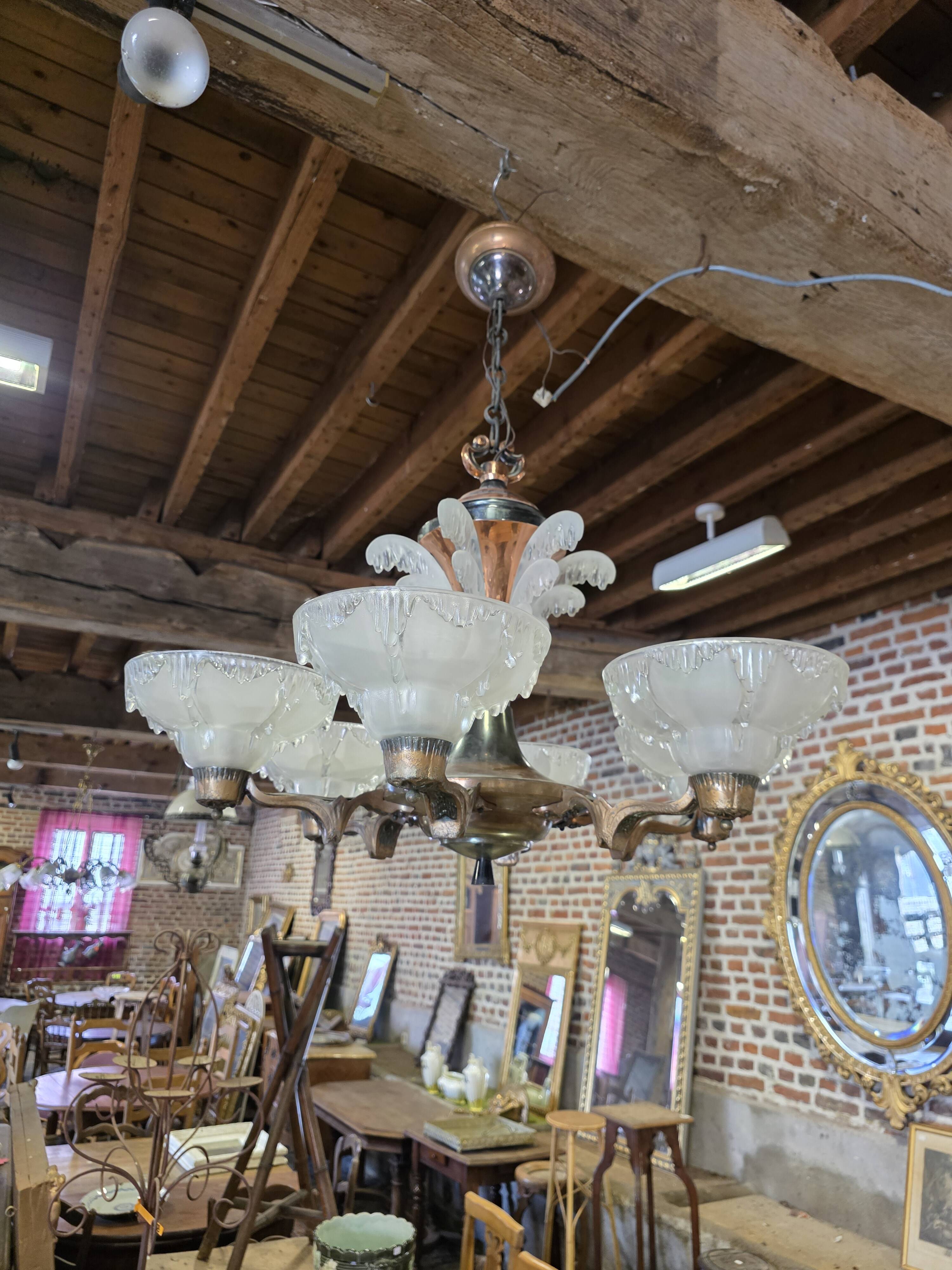 Ezan Art Deco 6-light chandelier