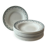 Set of 12 deep plates Saint Amand with floral garland decoration.