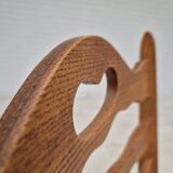 1970s, set of 6 Danish dining chairs, original condition, oak wood, furniture wool.