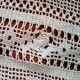 White cotton bedspread, Old crochet bed throw with flower patterns