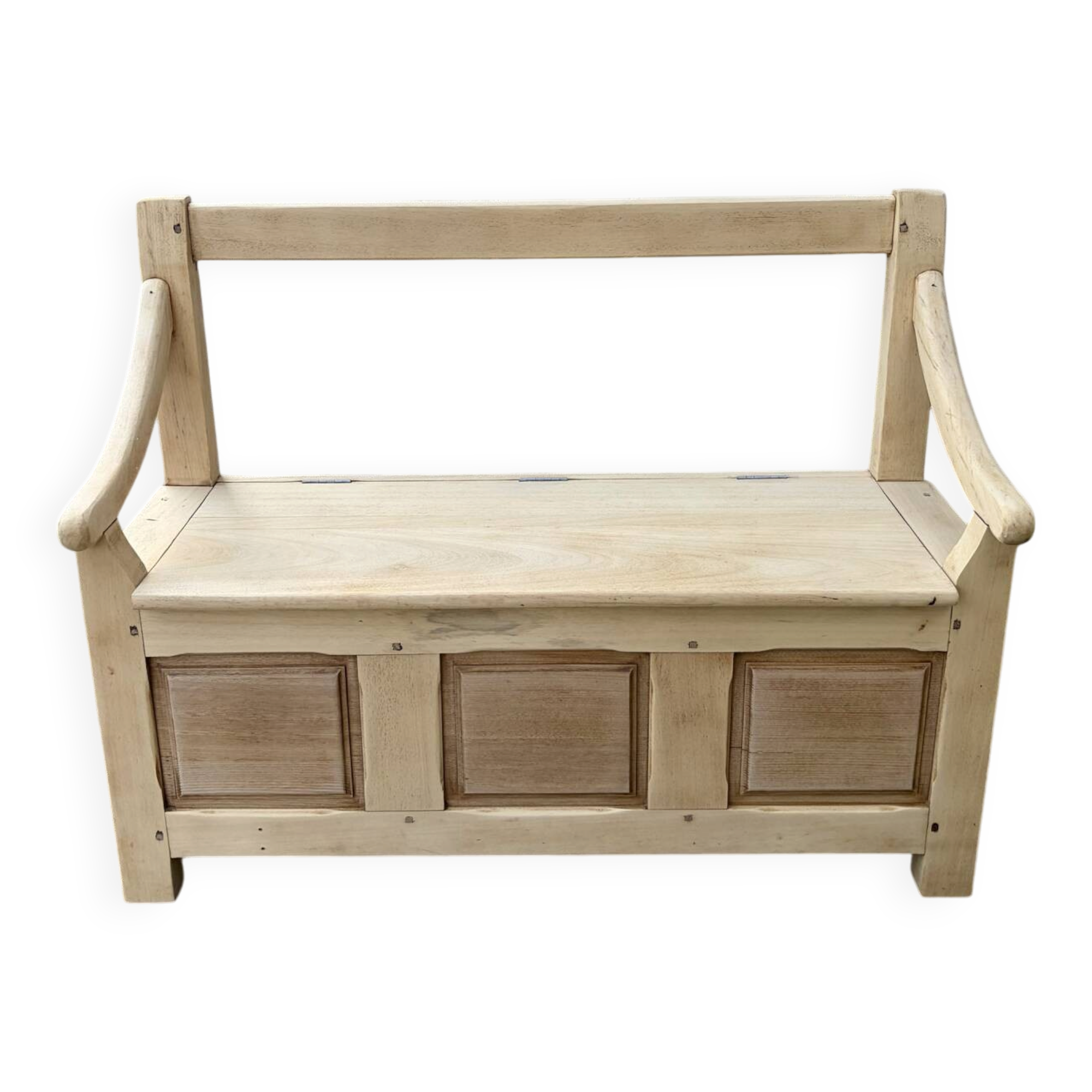 Raw wood bank bench