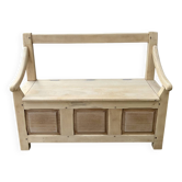 Raw wood bank bench