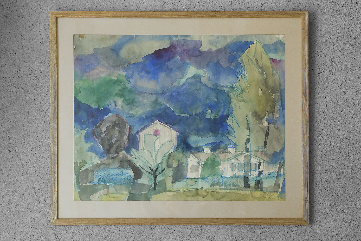 Frideborg Bryth, Watercolour, 1950, Framed