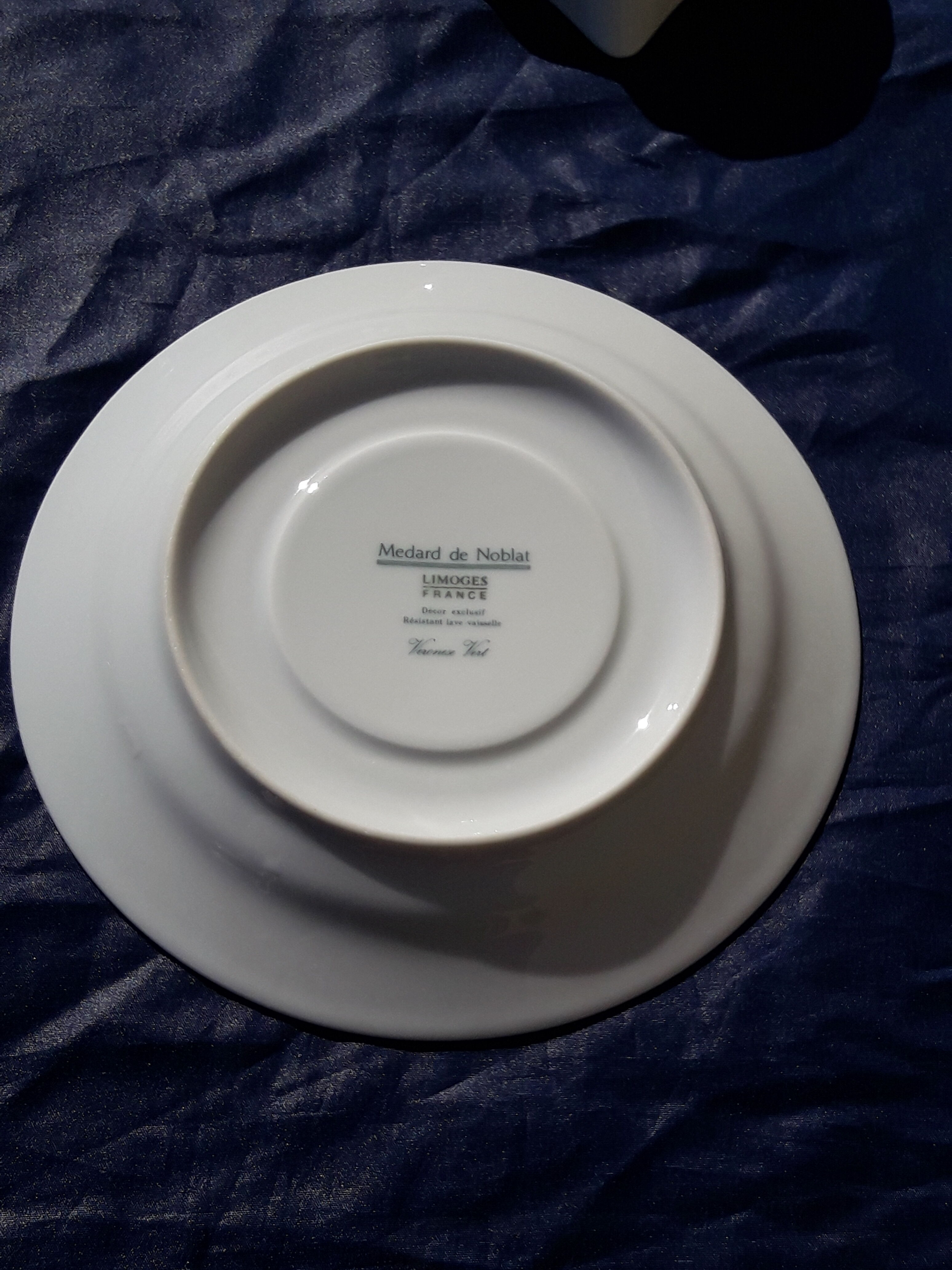 Limoges porcelain saucière Medard de Noblat model Veronese green