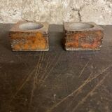 Pair of vintage candlesticks by spadaro – glazed ceramic