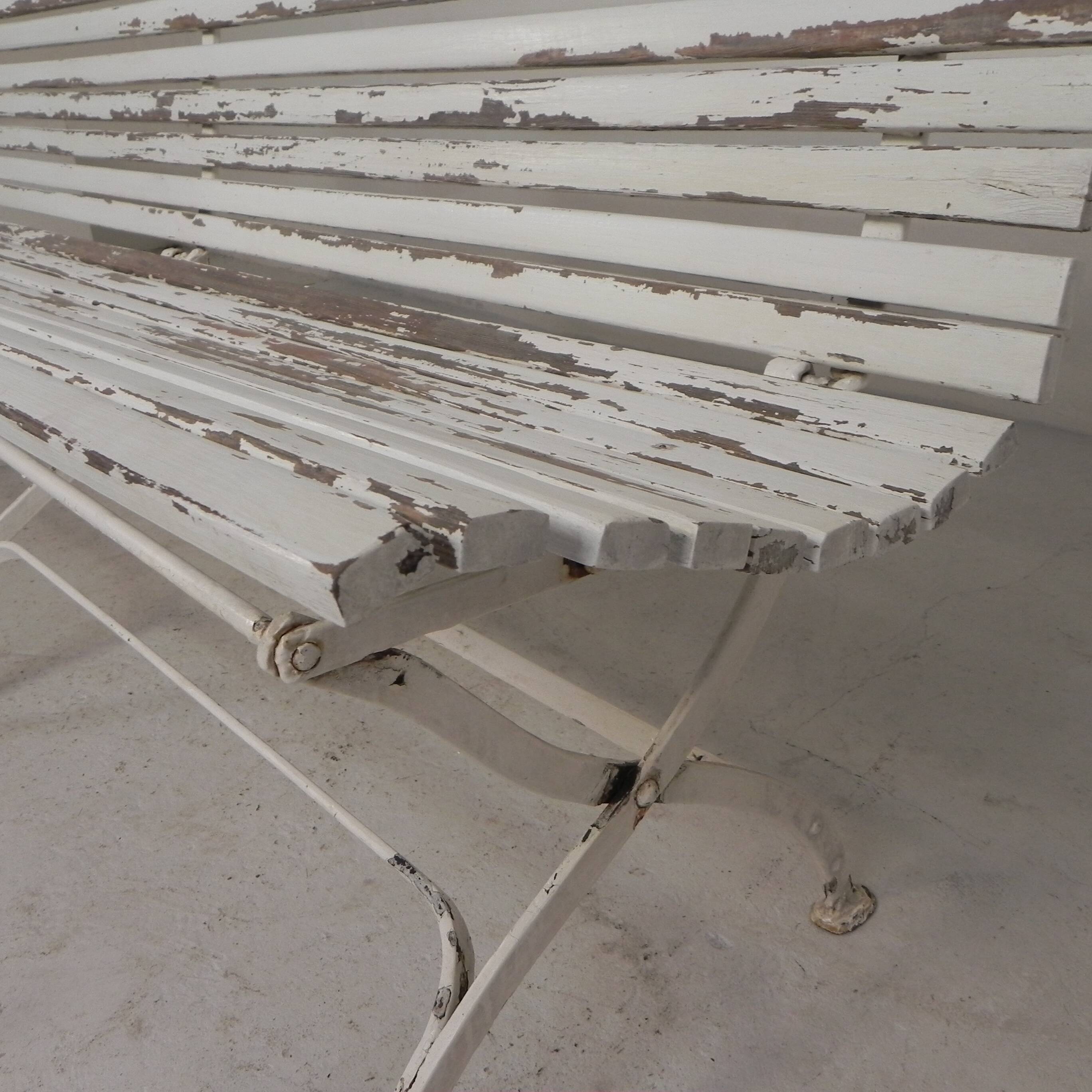 Garden bench, slatted bench, folding, 2 metres long, 1930s.