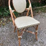 Ensemble de 6 chaises de terrasse " bistrot" en rotin naturel.