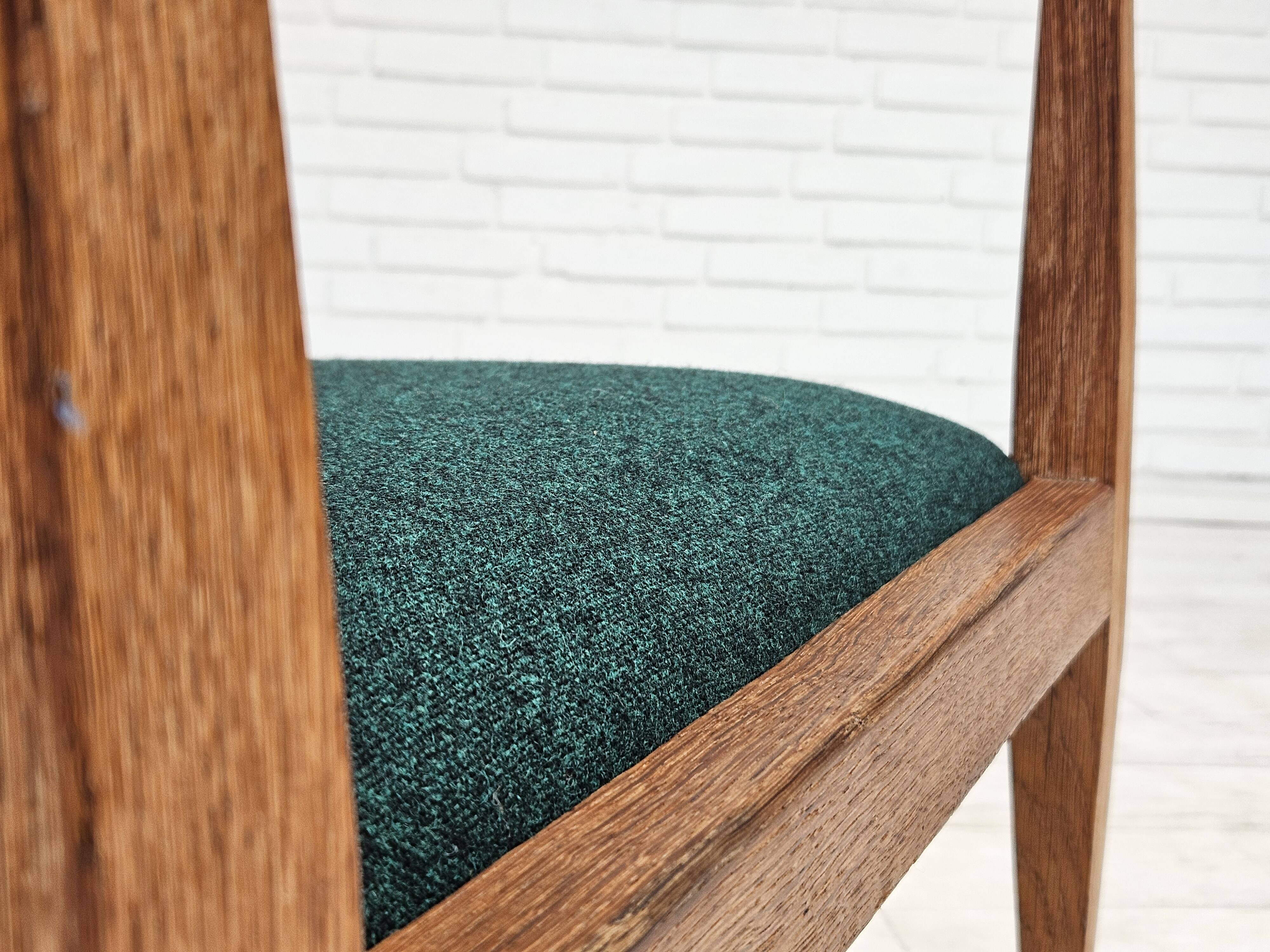 Fauteuil à bascule danois à dossier haut rembourré, laine de meuble kvadrat, années 1950-60,