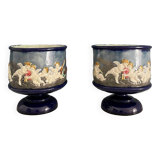 Two Thomas Sergent planters in Palissy majolica