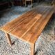 Antique French oak dining table, early 1900s - large farmhouse table for 12 people