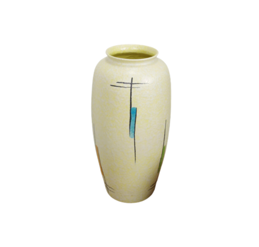 Vintage vase in light yellow porcelain