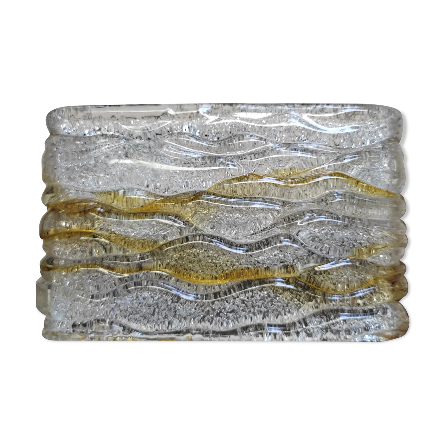 Rectangular wall in textured glass