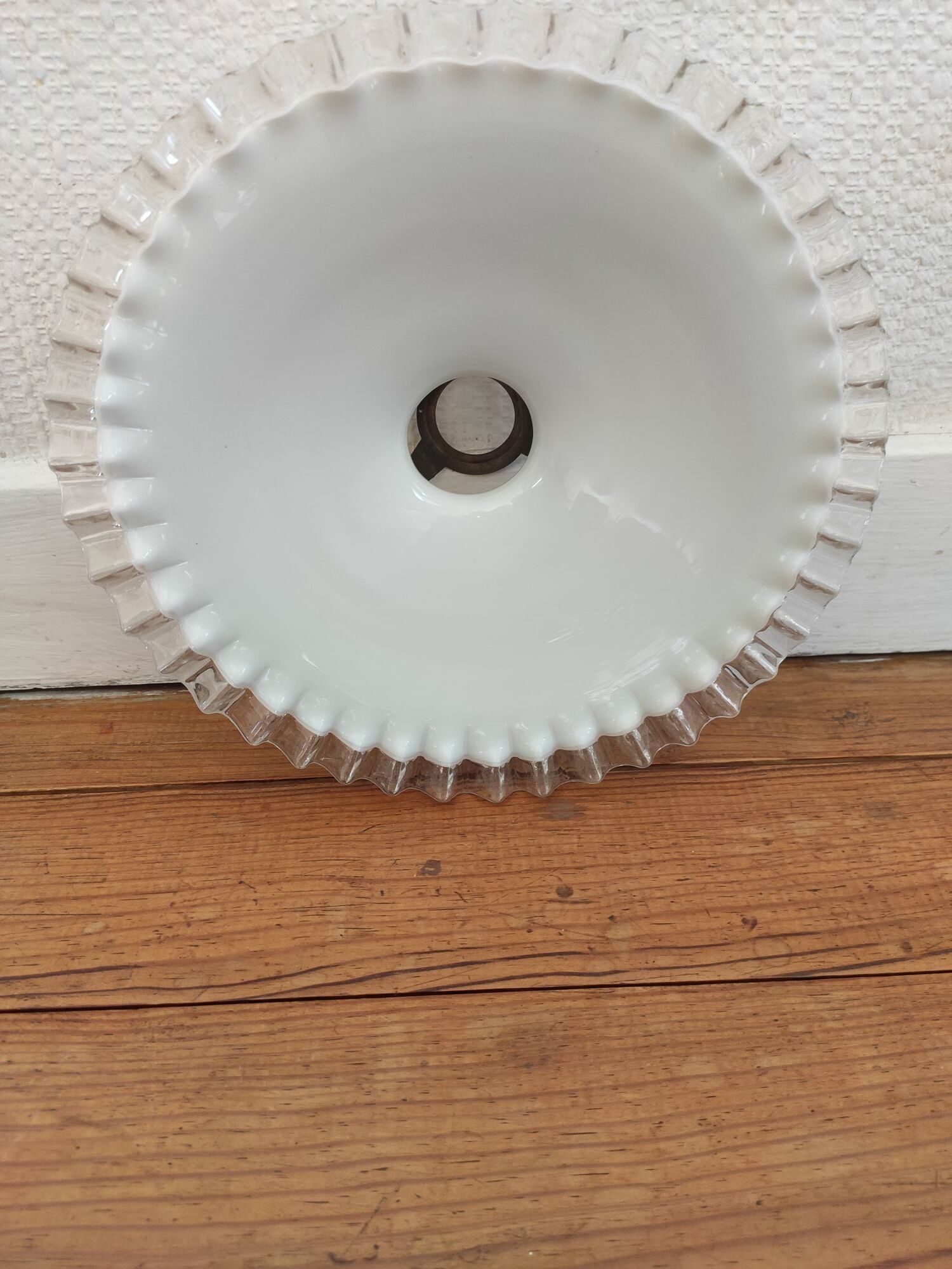 White opaline lampshade