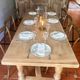 Large Restored Solid Oak Dining Table – Whitewashed Finish