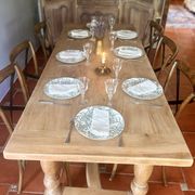 Large Restored Solid Oak Dining Table – Whitewashed Finish